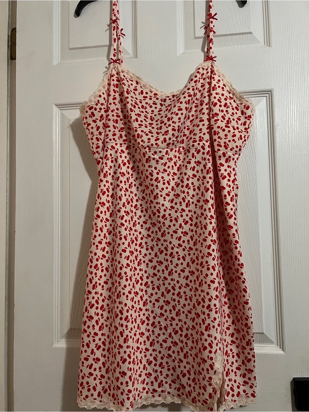 wild fable Pink Slip Dress with Red Cherry Print